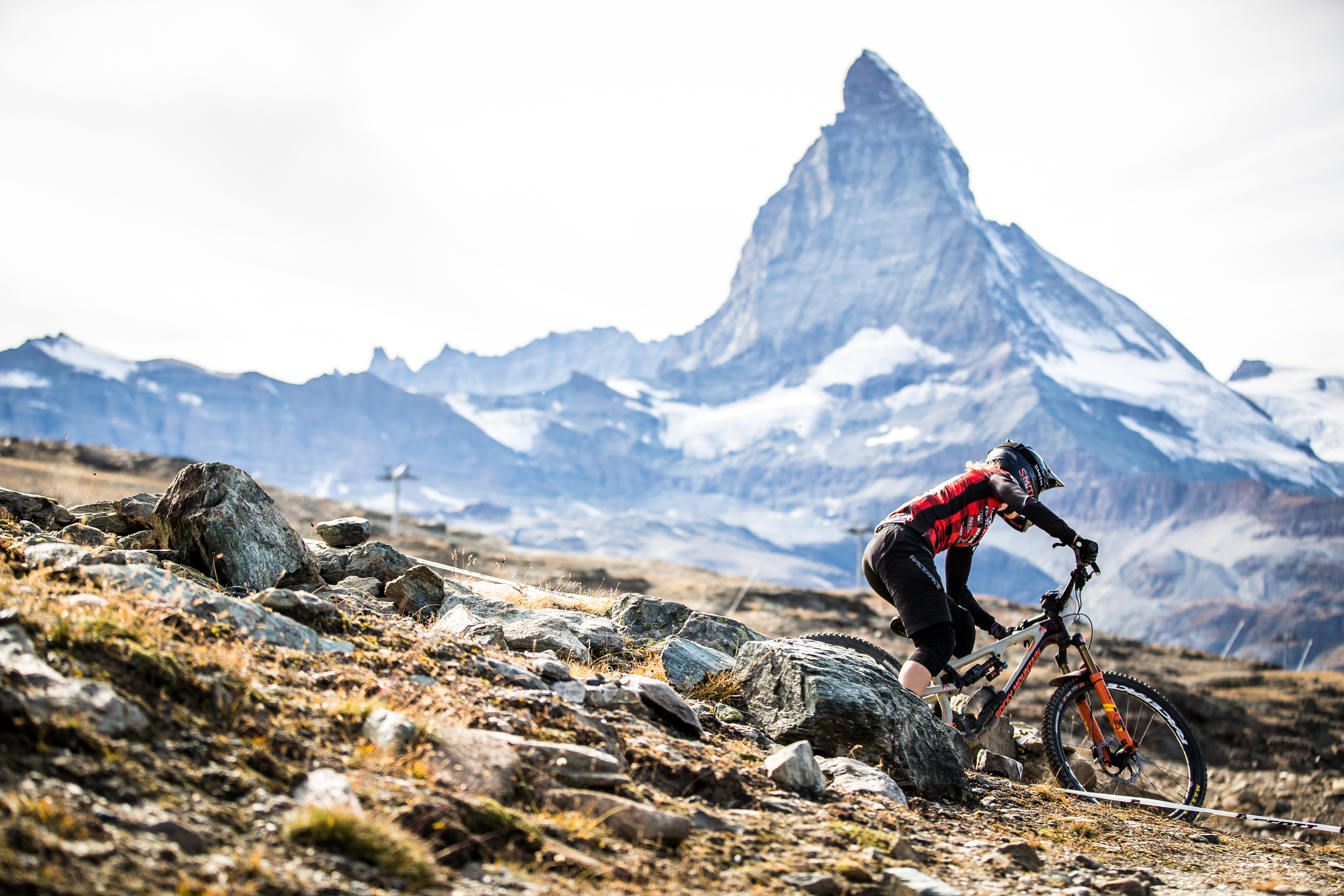 Andreane Lanthier Nadeau looking composed as she negotiates the alpine terrain.